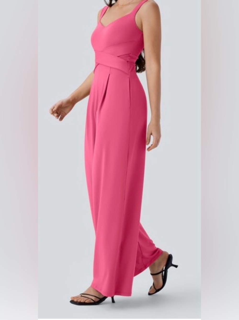 XLARGE .  HALARA WIDE STRAPS SLENDERIZING U BACK DETAILED JUMPSUIT